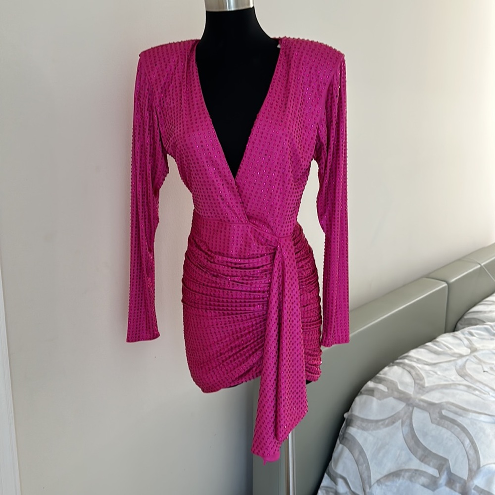 Raisavanessa Embellished Draped Mini Dress - Picture 9 of 11